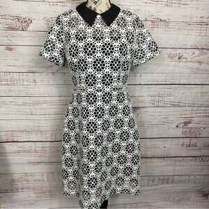 BIGIO Collection short sleeve collared floral print size 10 midi Dress